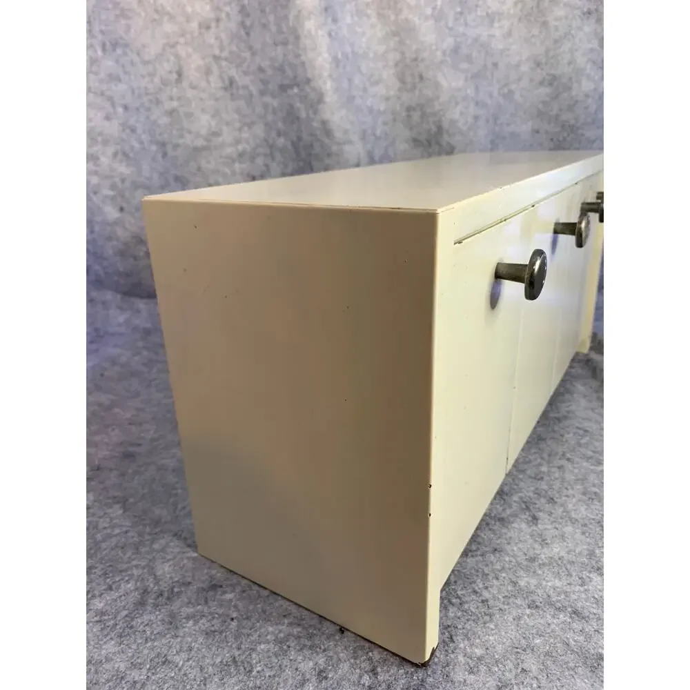 Vintage EMCO Binister Metal 4 Bin Canister, White, Counter or Wall Mount, 1950s